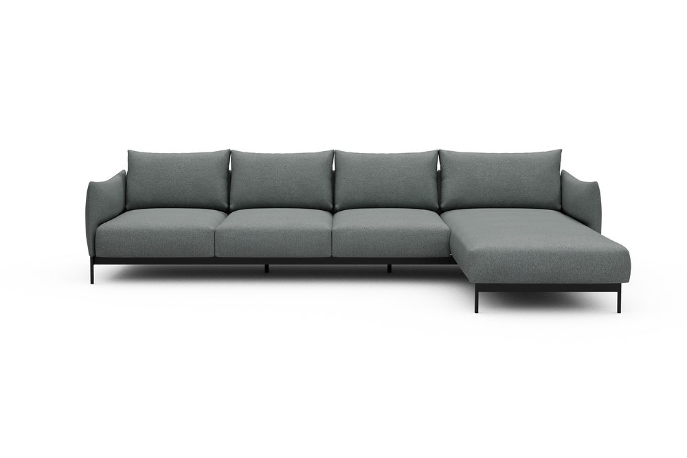 Kayto Modular Sofa - B3 - 340 x 185 cm - 3 Seater + Chaise - 485 Denari Soft Grey