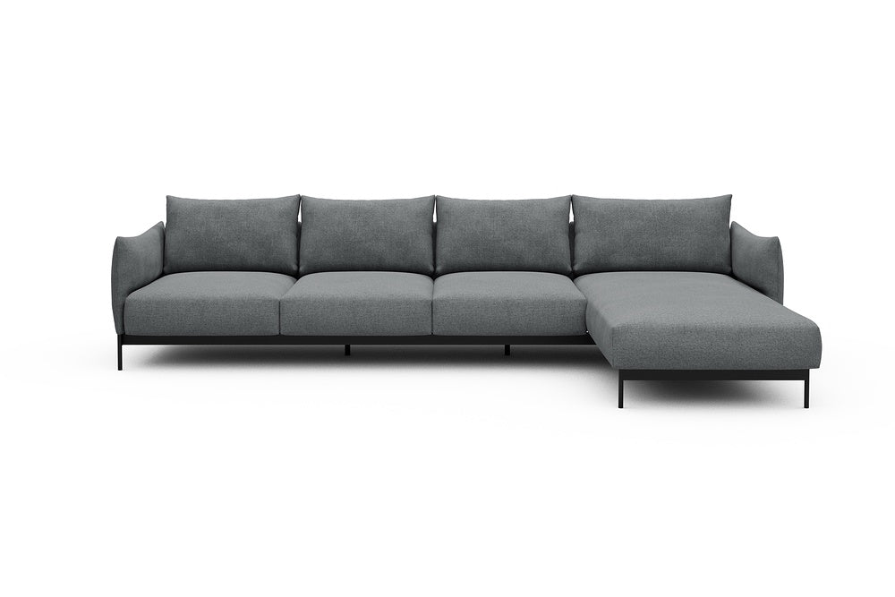 Kayto Modular Sofa - B3 - 340 x 185 cm - 3 Seater + Chaise - 495 Casone Gravel Grey