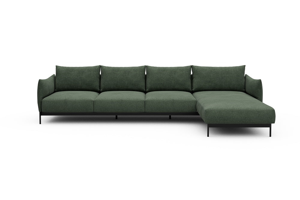 Kayto Modular Sofa - B3 - 340 x 185 cm - 3 Seater + Chaise - 498 Casone Forest Green