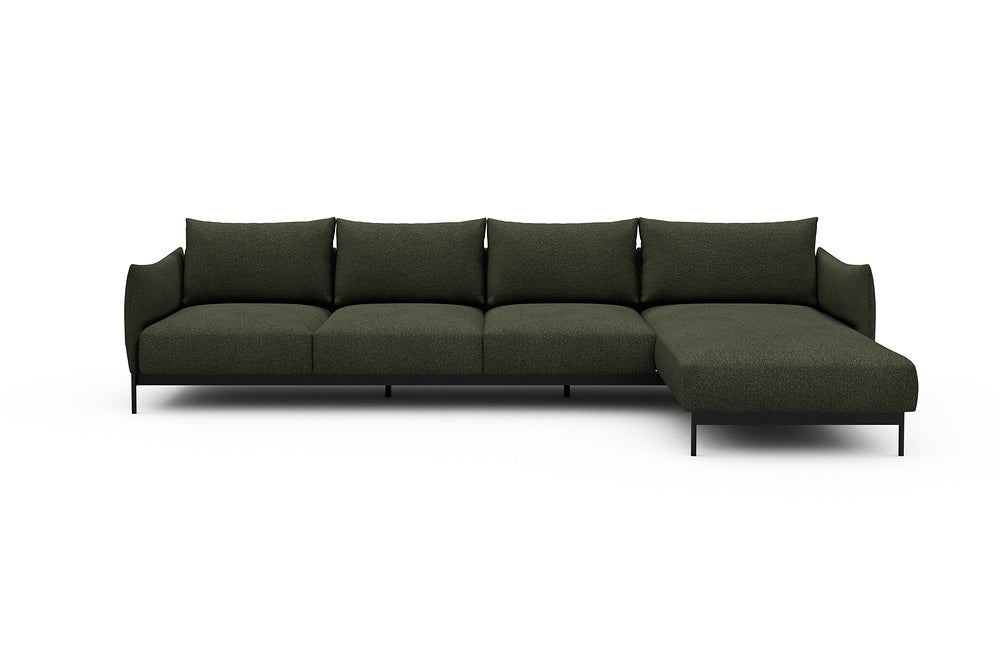 Kayto Modular Sofa - B3 - 340 x 185 cm - 3 Seater + Chaise - 535 Bouclé Forest Green