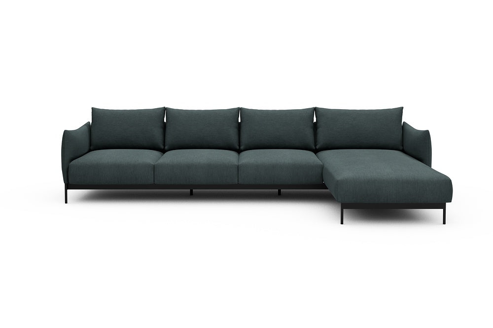 Kayto Modular Sofa - B3 - 340 x 185 cm - 3 Seater + Chaise - 573 Vivus Dusty Blue