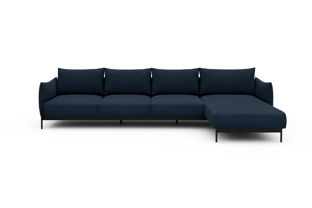 Kayto Modular Sofa - B3 - 340 x 185 cm - 3 Seater + Chaise - 591 Corduroy Midnight-Blue