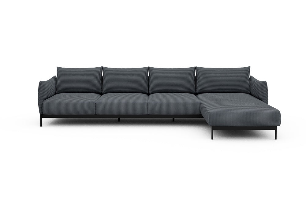 Kayto Modular Sofa - B3 - 340 x 185 cm - 3 Seater + Chaise - 592 Corduroy Silvermist