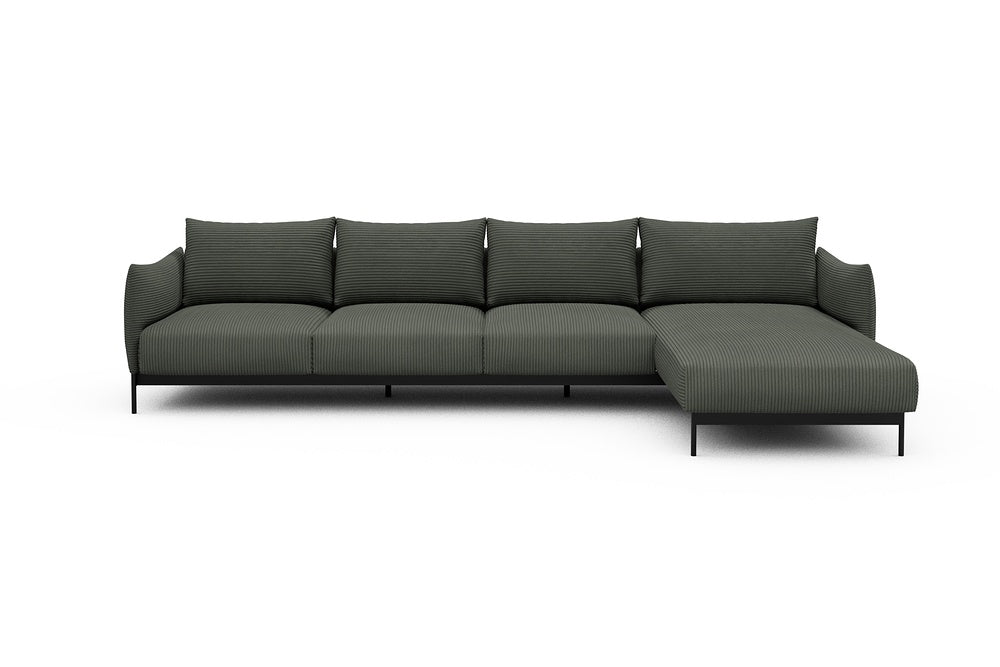 Kayto Modular Sofa - B3 - 340 x 185 cm - 3 Seater + Chaise - 598 Corduroy Sage