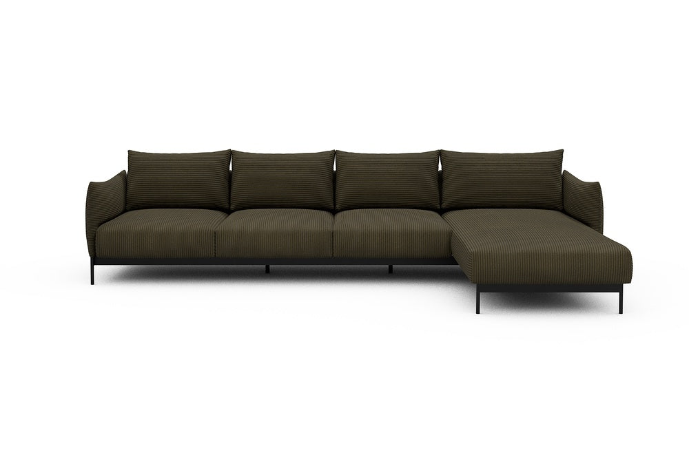 Kayto Modular Sofa - B3 - 340 x 185 cm - 3 Seater + Chaise - 599 Corduroy Olive