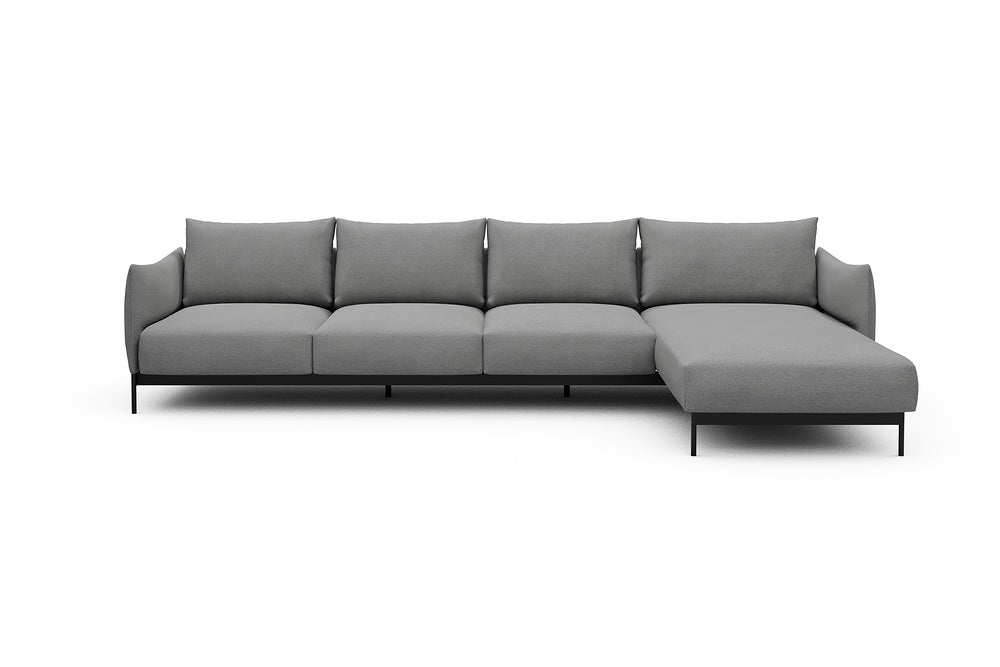 Kayto Modular Sofa - B3 - 340 x 185 cm - 3 Seater + Chaise - 764 Cura Sand Grey