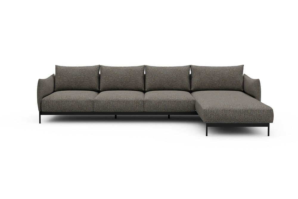 Kayto Modular Sofa - B3 - 340 x 185 cm - 3 Seater + Chaise - 771 Carreno Sepia Brown