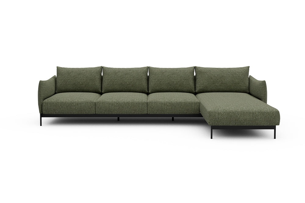 Kayto Modular Sofa - B3 - 340 x 185 cm - 3 Seater + Chaise - 775 Carreno Vivid Green