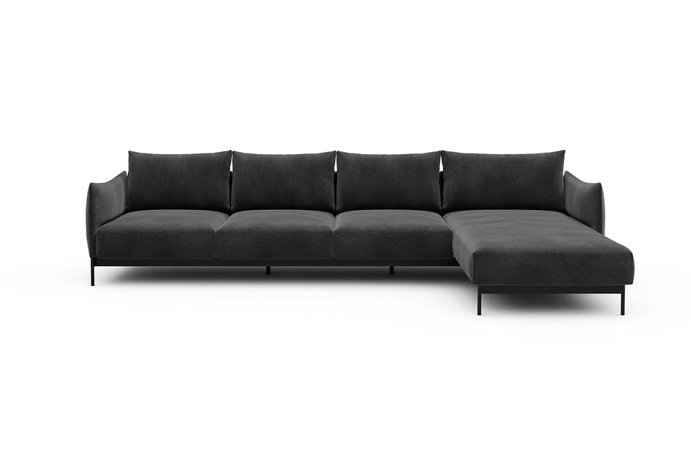 Kayto Modular Sofa - B3 - 340 x 185 cm - 3 Seater + Chaise - 811 Smooth Deep Warm Grey