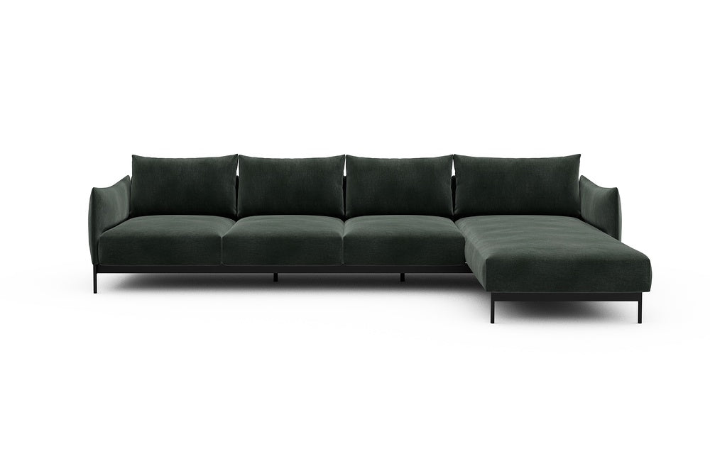 Kayto Modular Sofa - B3 - 340 x 185 cm - 3 Seater + Chaise - 814 Smooth Laural Green