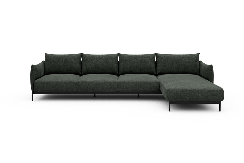 Kayto Modular Sofa - B3 - 340 x 185 cm - 3 Seater + Chaise - 818 Aivi Pine Green