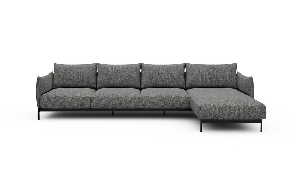 Kayto Modular Sofa - B3 - 340 x 185 cm - 3 Seater + Chaise - 868 Vanora Warm Grey