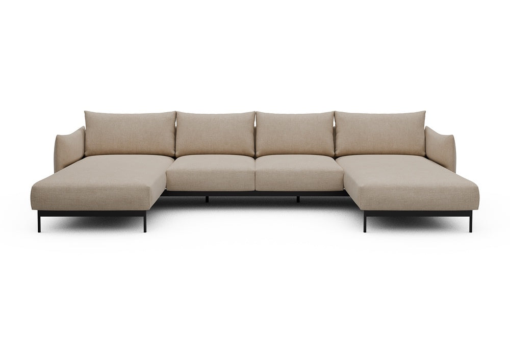 Kayto Modular Sofa - B4 - 355 x 185 cm - Chaise + 2 Seater + Chaise - 410 Esina Almond Beige