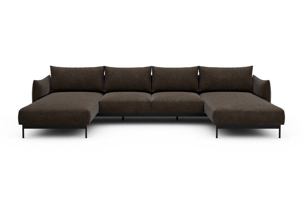 Kayto Modular Sofa - B4 - 355 x 185 cm - Chaise + 2 Seater + Chaise - 411 Esina Cedar Brown