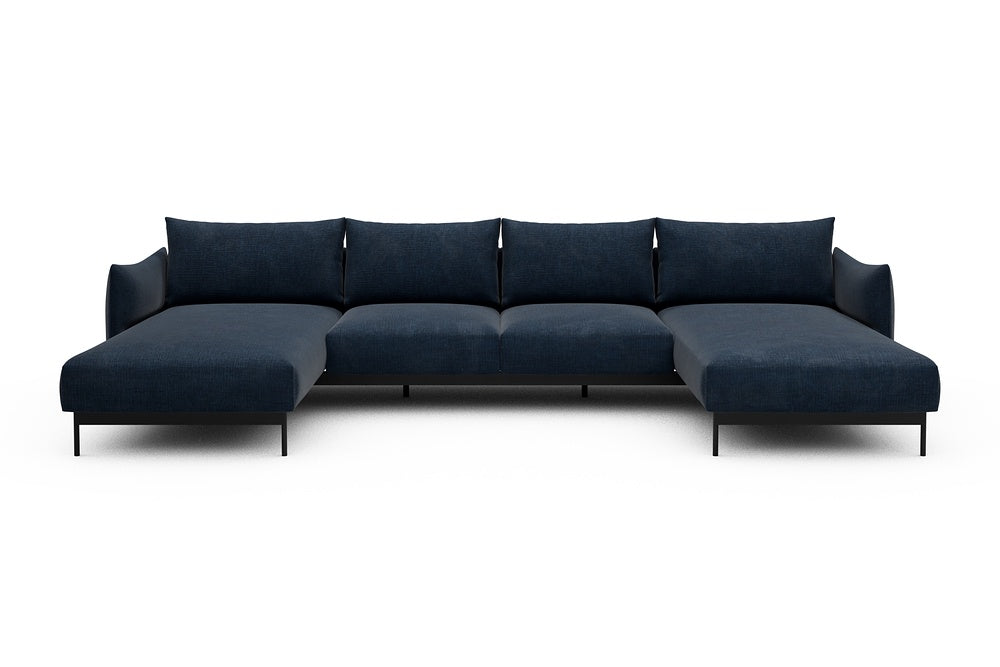 Kayto Modular Sofa - B4 - 355 x 185 cm - Chaise + 2 Seater + Chaise - 414 Esina Indigo Blue