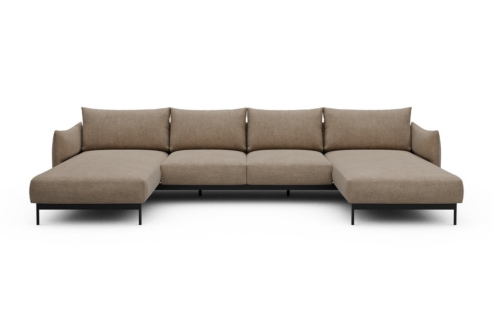 Kayto Modular Sofa - B4 - 355 x 185 cm - Chaise + 2 Seater + Chaise - 417 Esina Mocha