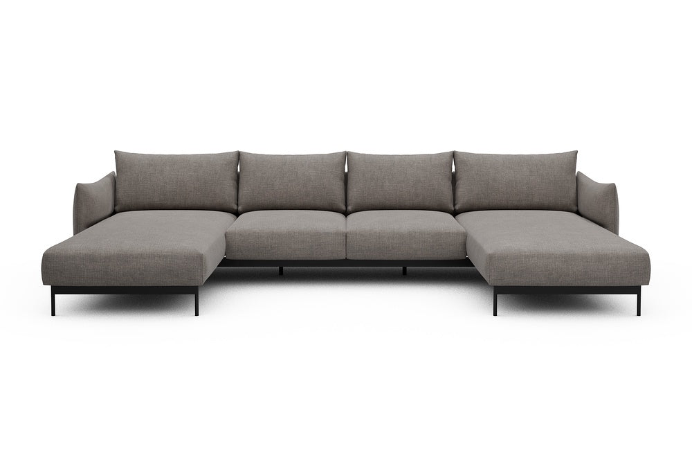 Kayto Modular Sofa - B4 - 355 x 185 cm - Chaise + 2 Seater + Chaise - 418 Esina Truffle