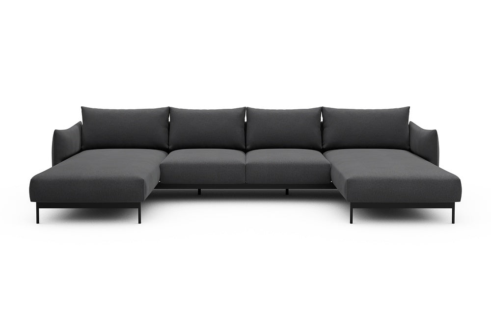 Kayto Modular Sofa - B4 - 355 x 185 cm - Chaise + 2 Seater + Chaise - 441 Satya Warm Zinc