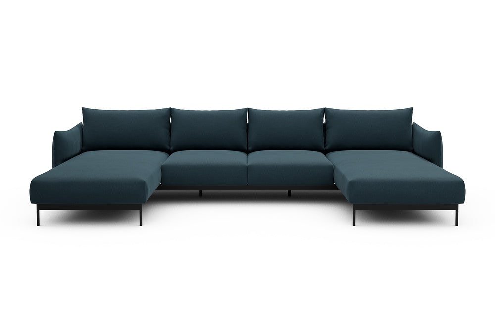 Kayto Modular Sofa - B4 - 355 x 185 cm - Chaise + 2 Seater + Chaise - 443 Satya Deep Blue