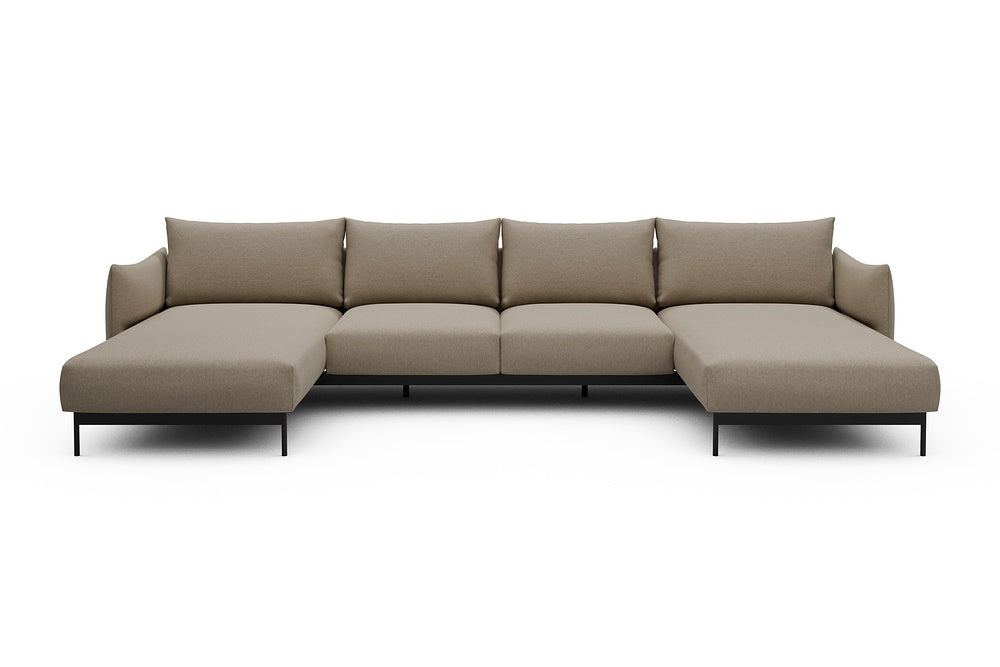 Kayto Modular Sofa - B4 - 355 x 185 cm - Chaise + 2 Seater + Chaise - 445 Satya Natural Biege