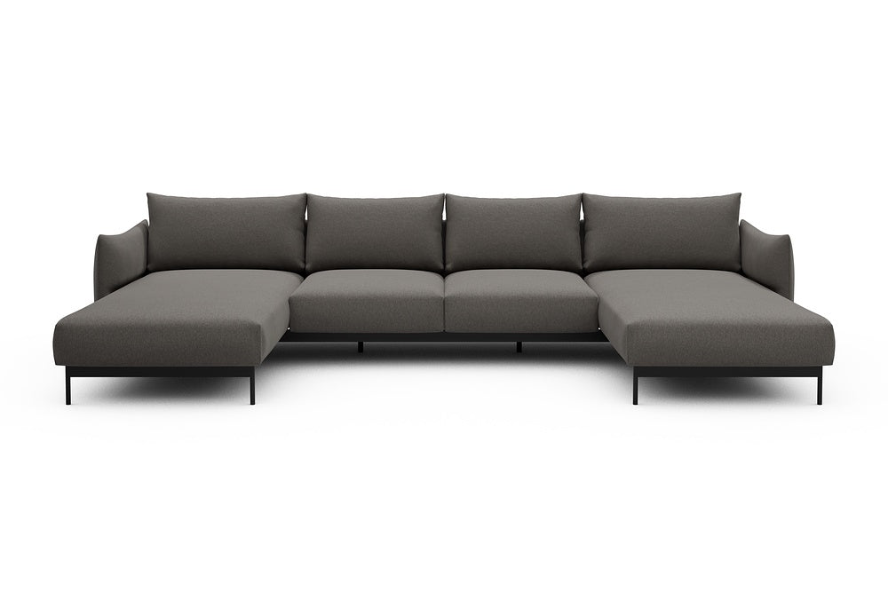 Kayto Modular Sofa - B4 - 355 x 185 cm - Chaise + 2 Seater + Chaise - 446 Satya Taupe Brown
