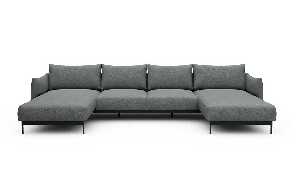 Kayto Modular Sofa - B4 - 355 x 185 cm - Chaise + 2 Seater + Chaise - 485 Denari Soft Grey