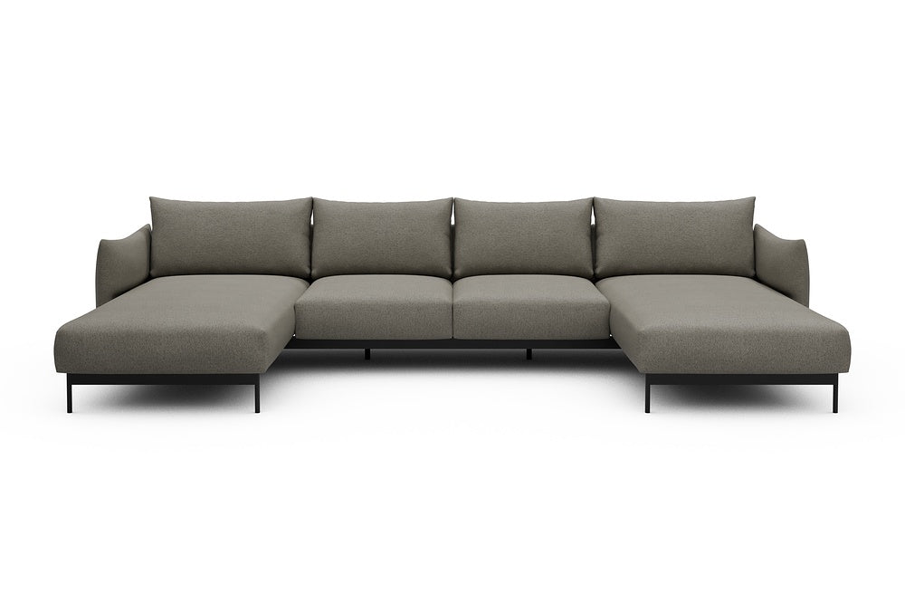 Kayto Modular Sofa - B4 - 355 x 185 cm - Chaise + 2 Seater + Chaise - 486 Denari Warm Grey