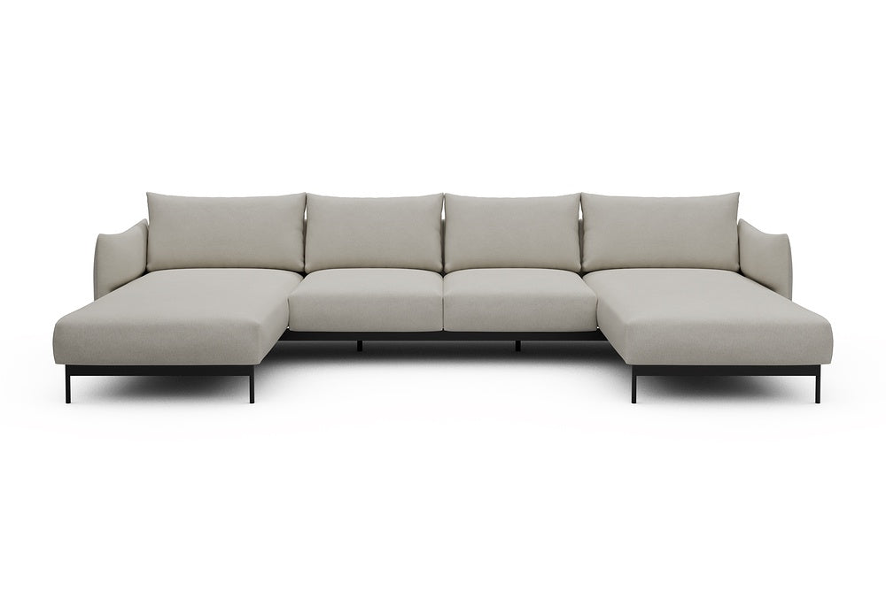 Kayto Modular Sofa - B4 - 355 x 185 cm - Chaise + 2 Seater + Chaise - 487 Denari Clean Beige