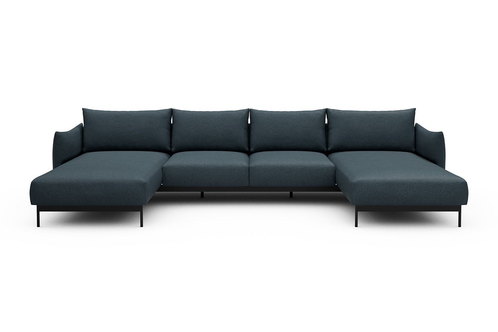 Kayto Modular Sofa - B4 - 355 x 185 cm - Chaise + 2 Seater + Chaise - 489 Denari Royal Blue