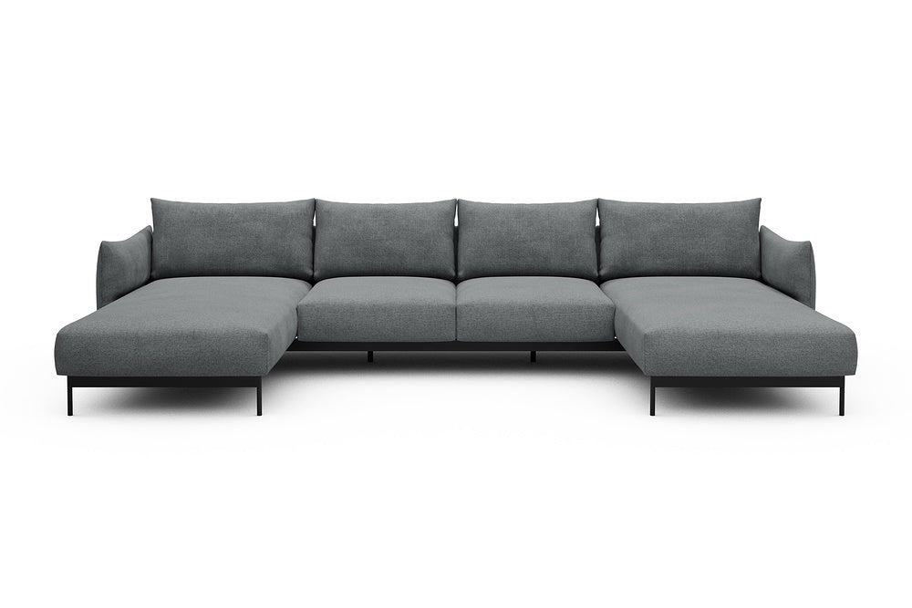 Kayto Modular Sofa - B4 - 355 x 185 cm - Chaise + 2 Seater + Chaise - 495 Casone Gravel Grey