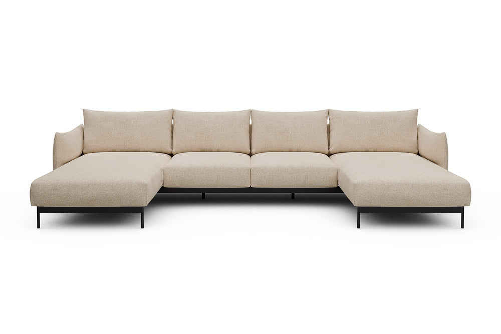 Kayto Modular Sofa - B4 - 355 x 185 cm - Chaise + 2 Seater + Chaise - 496 Casone Natural Beigie