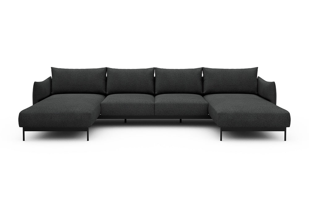 Kayto Modular Sofa - B4 - 355 x 185 cm - Chaise + 2 Seater + Chaise - 529 Bouclé Charcoal