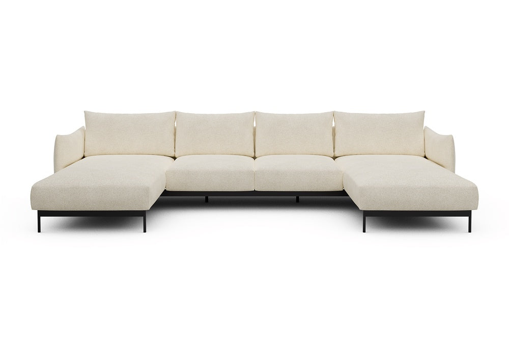 Kayto Modular Sofa - B4 - 355 x 185 cm - Chaise + 2 Seater + Chaise - 531 Bouclé Off White
