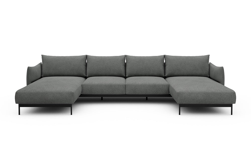 Kayto Modular Sofa - B4 - 355 x 185 cm - Chaise + 2 Seater + Chaise - 533 Bouclé Ash Grey