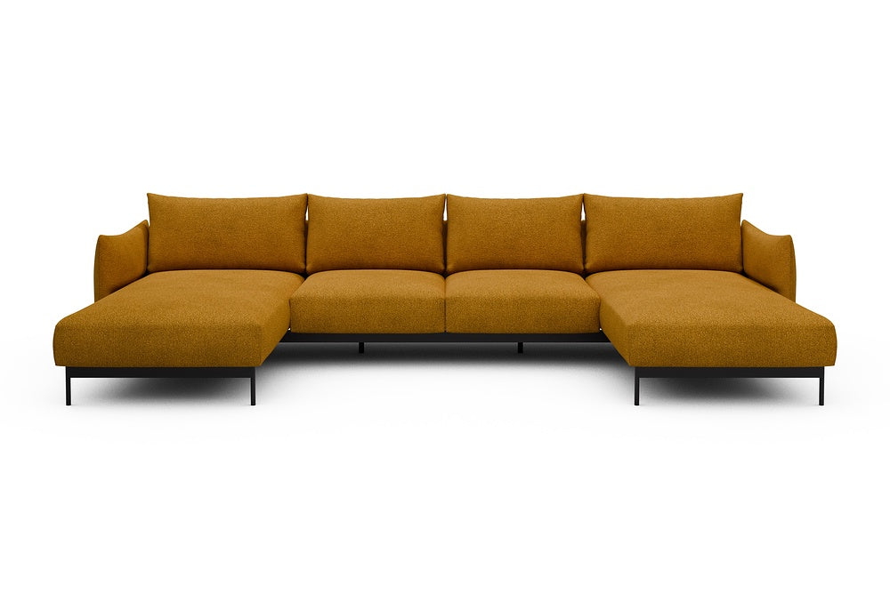 Kayto Modular Sofa - B4 - 355 x 185 cm - Chaise + 2 Seater + Chaise - 536 Bouclé Ochre