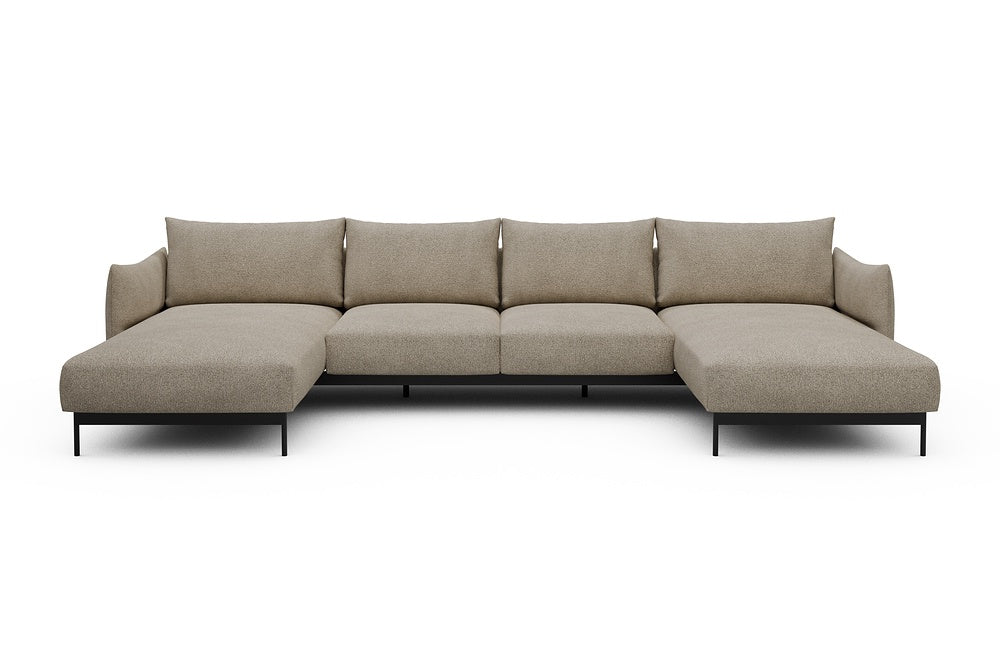 Kayto Modular Sofa - B4 - 355 x 185 cm - Chaise + 2 Seater + Chaise - 539 Bouclé Beige