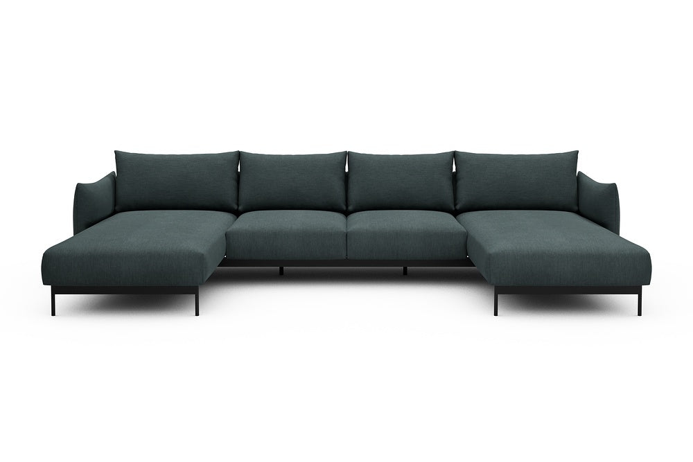 Kayto Modular Sofa - B4 - 355 x 185 cm - Chaise + 2 Seater + Chaise - 573 Vivus Dusty Blue