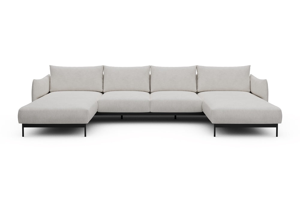 Kayto Modular Sofa - B4 - 355 x 185 cm - Chaise + 2 Seater + Chaise - 574 Vivus Dusty Off White