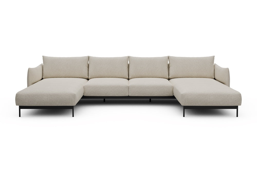 Kayto Modular Sofa - B4 - 355 x 185 cm - Chaise + 2 Seater + Chaise - 584 Argus Natural