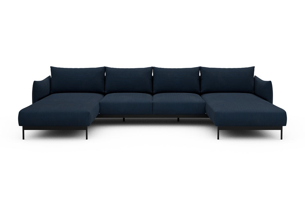 Kayto Modular Sofa - B4 - 355 x 185 cm - Chaise + 2 Seater + Chaise - 591 Corduroy Midnight-Blue
