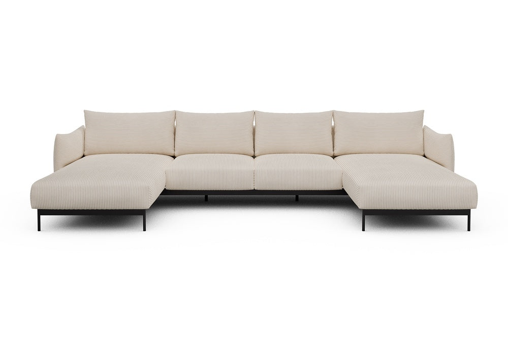 Kayto Modular Sofa - B4 - 355 x 185 cm - Chaise + 2 Seater + Chaise - 594 Corduroy Ivory