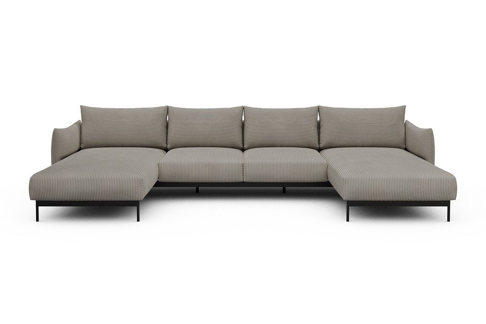 Kayto Modular Sofa - B4 - 355 x 185 cm - Chaise + 2 Seater + Chaise - 603 Corduroy Beige