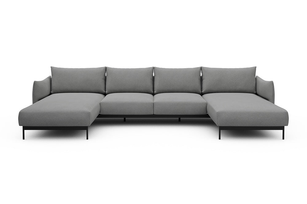 Kayto Modular Sofa - B4 - 355 x 185 cm - Chaise + 2 Seater + Chaise - 764 Cura Sand Grey