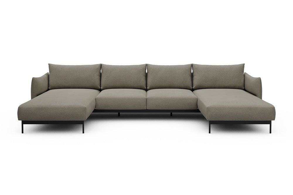 Kayto Modular Sofa - B4 - 355 x 185 cm - Chaise + 2 Seater + Chaise - 765 Cura Oat