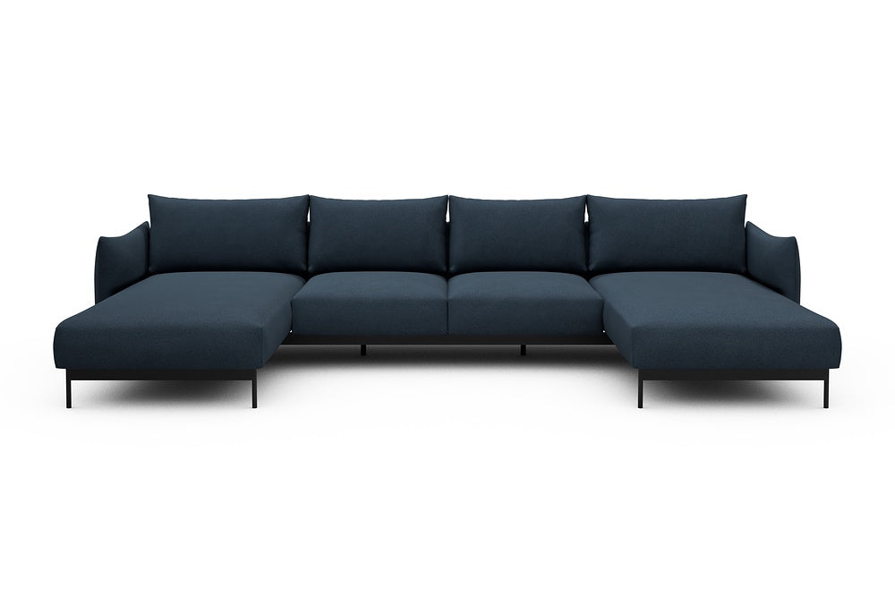 Kayto Modular Sofa - B4 - 355 x 185 cm - Chaise + 2 Seater + Chaise - 768 Cura Oxford Blue