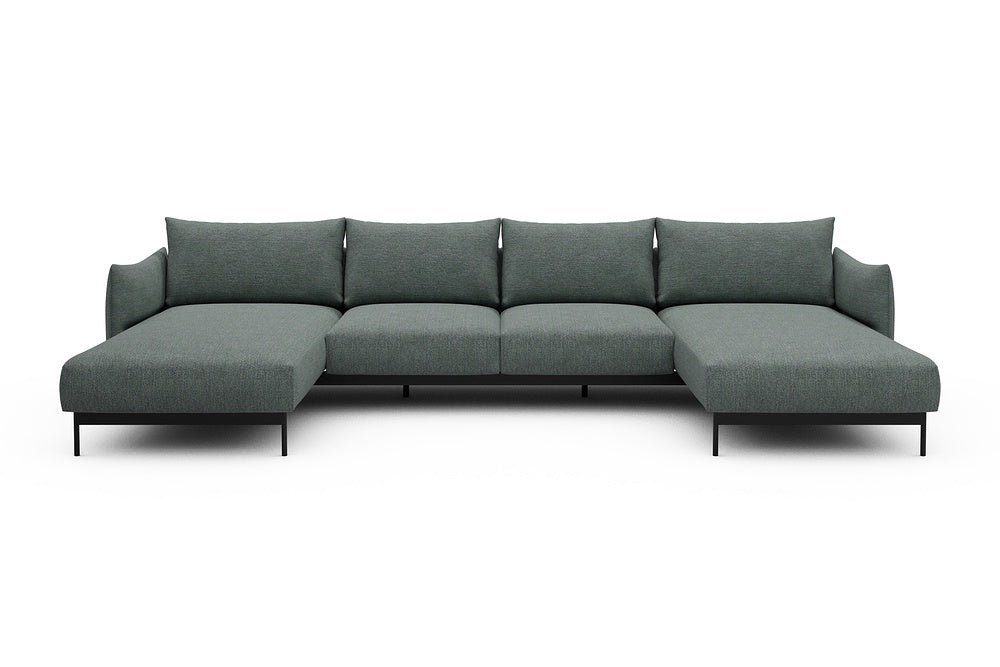 Kayto Modular Sofa - B4 - 355 x 185 cm - Chaise + 2 Seater + Chaise - 770 Carreno Cielo Blue