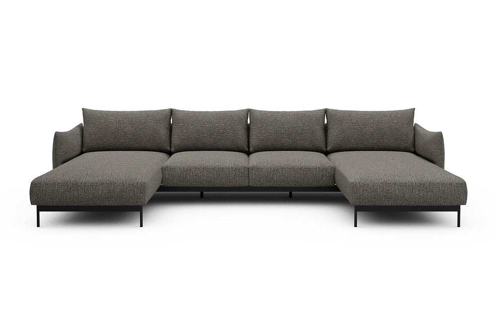 Kayto Modular Sofa - B4 - 355 x 185 cm - Chaise + 2 Seater + Chaise - 771 Carreno Sepia Brown