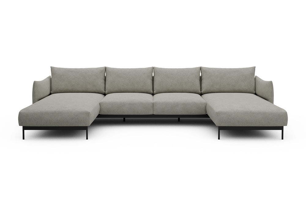 Kayto Modular Sofa - B4 - 355 x 185 cm - Chaise + 2 Seater + Chaise - 773 Carreno Moon Stone White