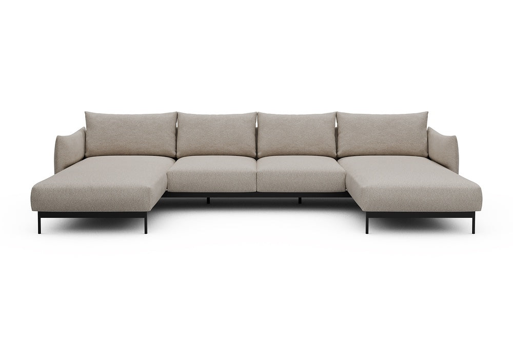 Kayto Modular Sofa - B4 - 355 x 185 cm - Chaise + 2 Seater + Chaise - 816 Aivi Lace Beige