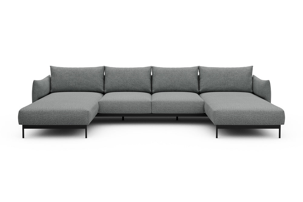 Kayto Modular Sofa - B4 - 355 x 185 cm - Chaise + 2 Seater + Chaise - 819 Aivi Gravel Grey